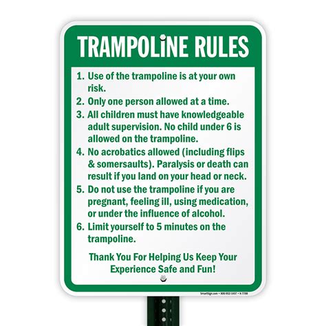 Trampoline Rules Sign, SKU: K-7788