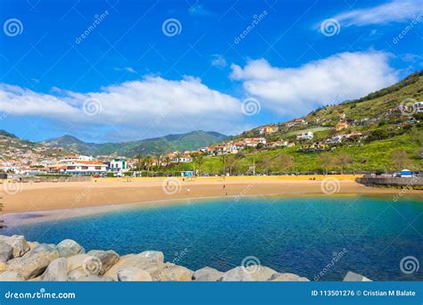 Machico beach in MAdeira stock photo. Image of cityscape - 113501276