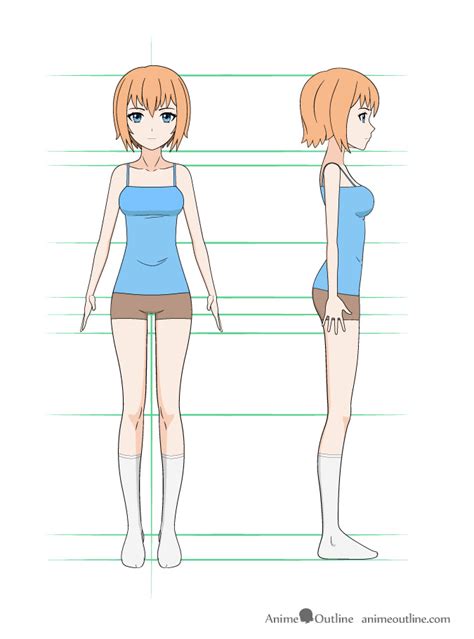 How to Draw Anime Girl Body Step by Step Tutorial - AnimeOutline