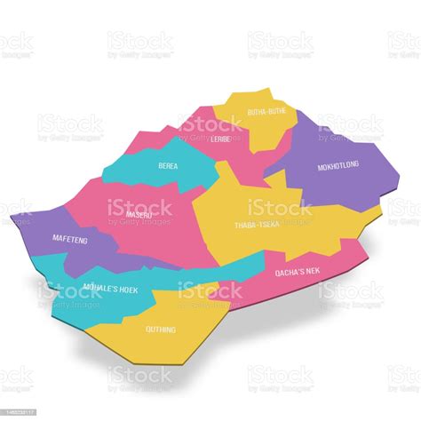 Lesotho Political Map Of Administrative Divisions Stock Illustration ...