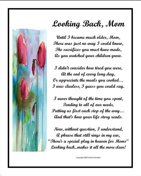 Mom 70th Birthday Poem Mother 80th Birthday Present DIGITAL - Etsy