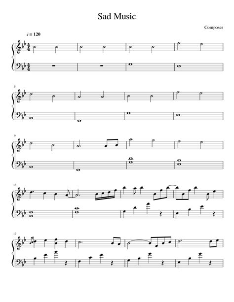Sad Piano Music sheet music for Piano download free in PDF or MIDI