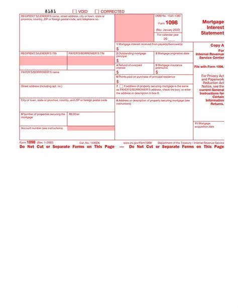 IRS Form 1098 ≡ Fill Out Printable PDF Forms Online