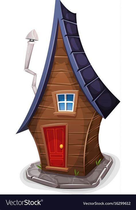 Illustration of a cartoon funny wood house, with fancy shape for fairy tales. Download a Free ...