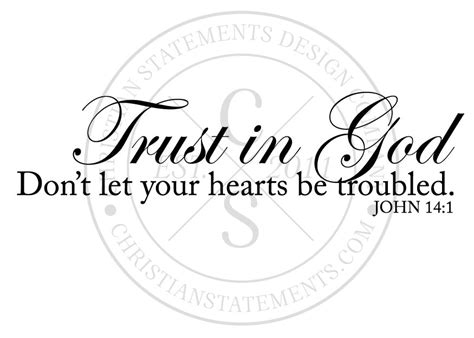 Trust in God Vinyl Wall Statement - John 14:1, Vinyl, SCR017