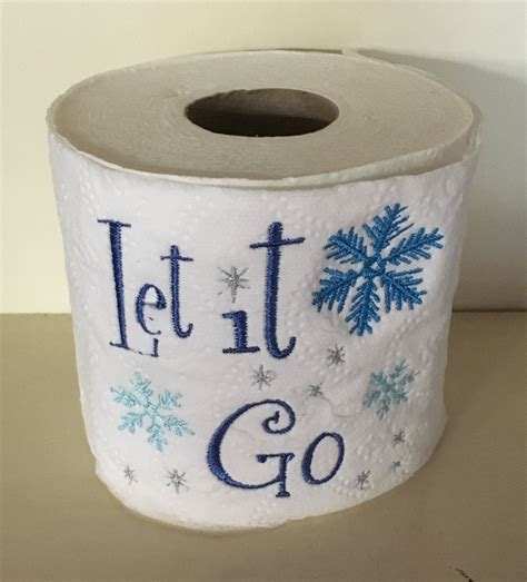 Let it Go Funny Toilet Paper Embroidery Design INSTANT | Etsy