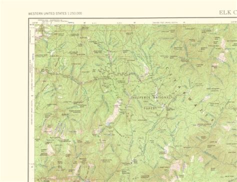 Topo Map - Elk City Idaho Montana Quad - USGS 1963 - 23.00 x 29.91 | eBay