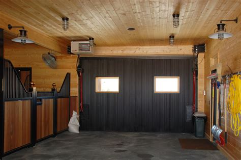 Black corrugated metal on the inside of the garage door amps up the design in this space ...