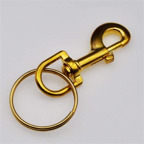 Shop for and Buy Large Brass Plated Snap Clip Key Ring - Economy Grade at Keyring.com. Large ...