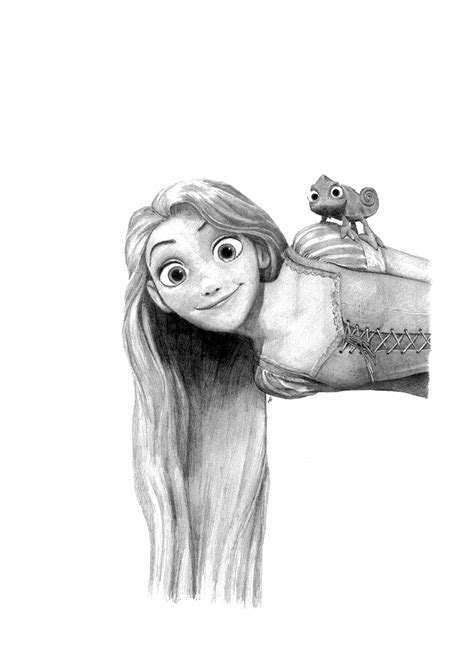 TANGLED RAPUNZEL Pencil Drawing - Etsy UK