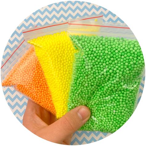 Multi-Pack Small Bright Foam Beads - Buy Slime Supplies - DopeSlimes