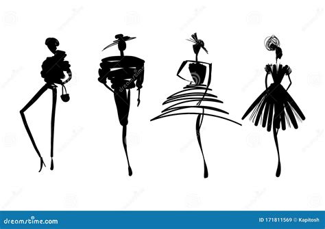 Fashion Show Silhouettes Vector Illustration | CartoonDealer.com #10176910