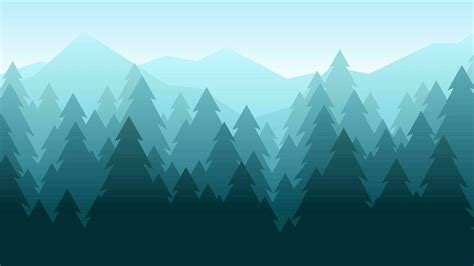 Forest landscape vector illustration. Pine forest silhouette landscape. Deep forest landscape ...