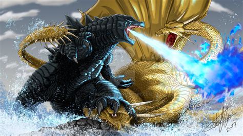 Godzilla vs Ghidorah by KusanagiBakemono on DeviantArt