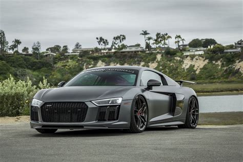 Custom Gray Audi R8 Standing Out with Vorsteiner Wheels on — CARiD.com ...