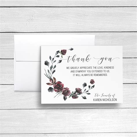 Sympathy Acknowledgement Cards, Bereavement Cards, Funeral Thank You Cards, Sympathy Thank Yous ...