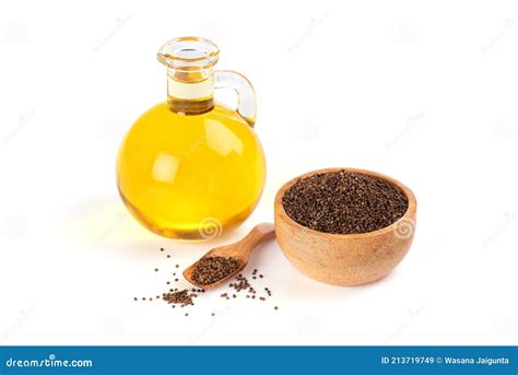 Perilla Seeds and Oil Isolated on White Background Stock Image - Image ...