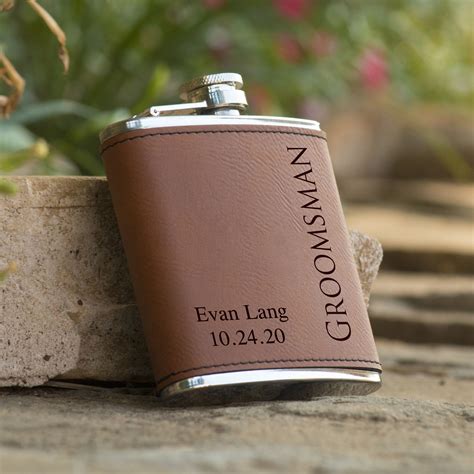 Groomsmen Gift Personalized Flask Set for Men Custom | Etsy | Leather flask, Flask, Personalized ...