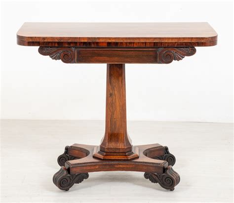 William IV Card Table - Antique Rosewood Games Tables