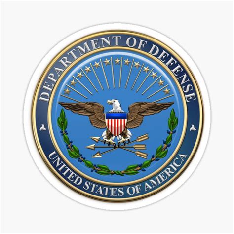 "U.S. Department of Defense - DOD Emblem over U.S. Flag" Sticker for ...