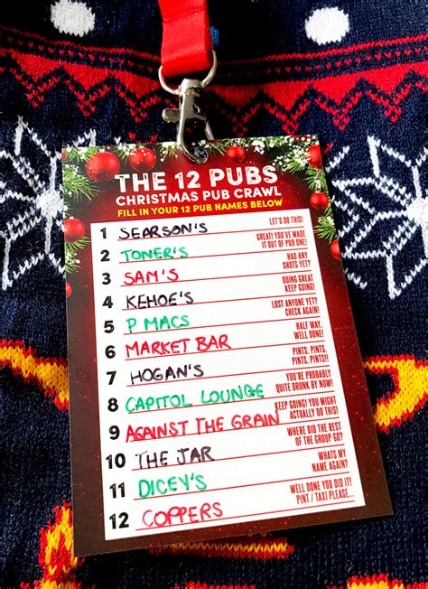 The 12 Pubs of Christmas Pub Crawl Dublin | Hen Party Wristbands | Team Bride Tribe Hen Party ...