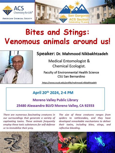 Bites and Stings: Venomous animals around us!, Moreno Valley Public ...