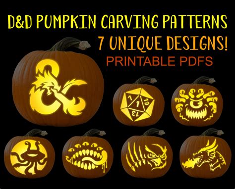 Dnd Pumpkin Carving Stencils Printable PDF Halloween Pumpkin - Etsy