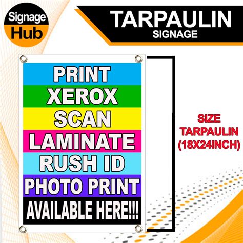 Print,Xerox,Scan,Laminate,Rush ID,Photo Print | Tarpaulin Signage (18x24inch) | Shopee Philippines