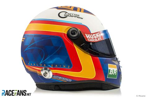 Carlos Sainz 2019 Race Helmet - Right Side - Branded · RaceFans