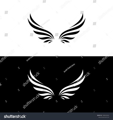 Wings Logo Vector Illustration Black White Stock Vector (Royalty Free ...