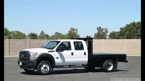 2014 Ford F550 Crew Cab 4x4 9' Flatbed Truck - YouTube