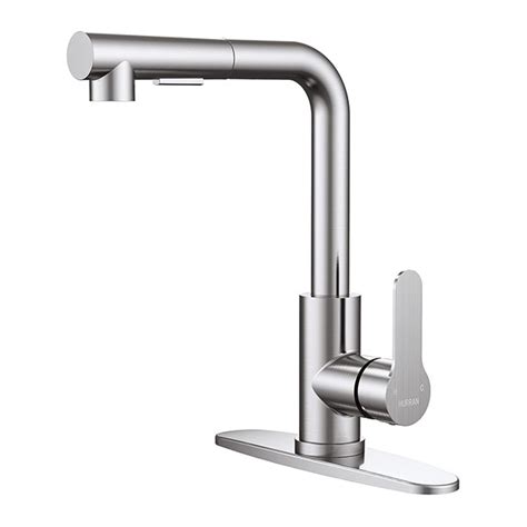 Hurran Brushed Nickel Kitchen Faucet with Pull Down Sprayer - Kitchen ...