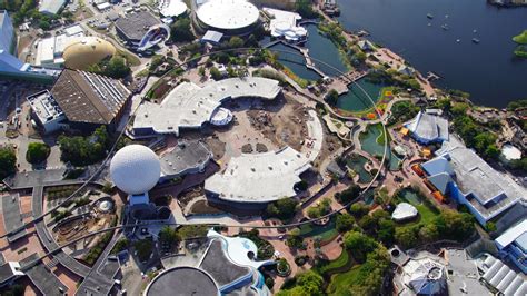 Aerial Tour of Empty EPCOT (Future World Demolition, France Expansion ...