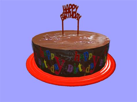 Second Life Marketplace - Happy Birthday chocolate cake, animated.