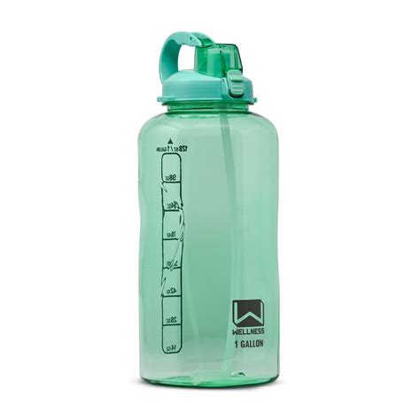 Wellness 128oz Sports Water Bottle Green with Straw - Walmart.com ...