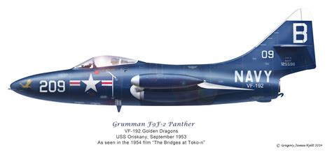 Grumman F9F-2 Panther - markings from the movie "Bridges at Toko-Ri." Military Jets, Military ...