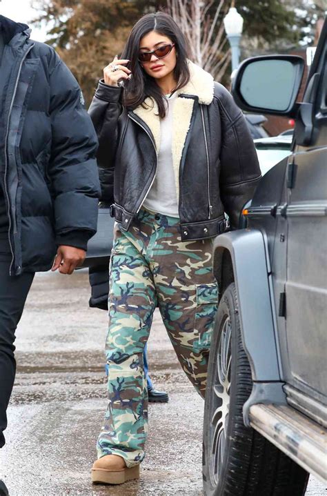 Kylie Jenner Wore Camo Cargo Pants in Aspen, Colorado