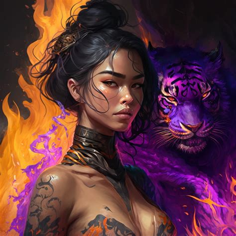 Girl with Purple Tiger.. . . #ai #aiart #amazing #girl #tiger #pin ...