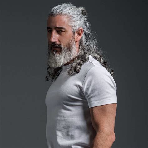 Pin by Devany Ferreira on devanbarbas | Grey hair men, Older mens hairstyles, Long hair styles men