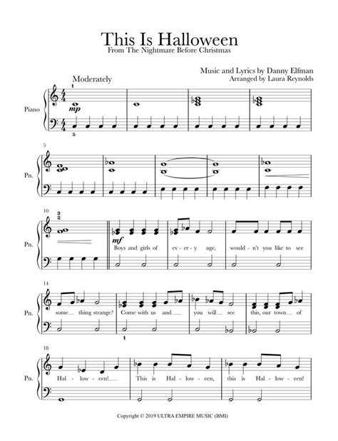 This is Halloween Easy Beginner Piano Sheet Music | Sheet music, Digital sheet music, Piano ...