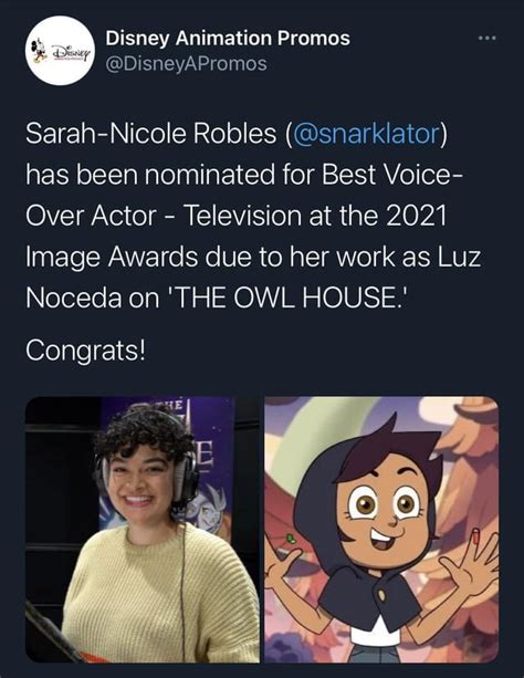 Sarah-Nicole Robles (@snarklator) has been nominated for Best Voice-Over Actor - Television at ...