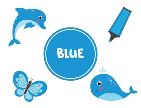 Apprendre Les Couleurs Pour Les Enfants. Couleur Bleue. Différentes Images De Couleur Bleue ...