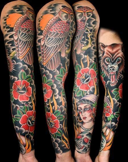 Image result for neo traditional sleeve Flower Tattoo Hand, Flower Tattoo Shoulder, Flower ...