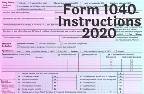 2020 Instructions For Form 1040 | 2021 Tax Forms 1040 Printable