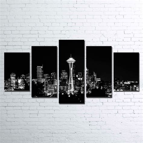 Seattle Skyline 5 Piece Canvas Set – Legendary Wall Art