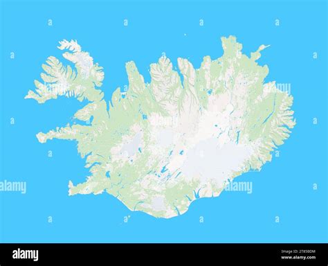 Iceland, iceland blank map, iceland satellite map Stock Photo - Alamy