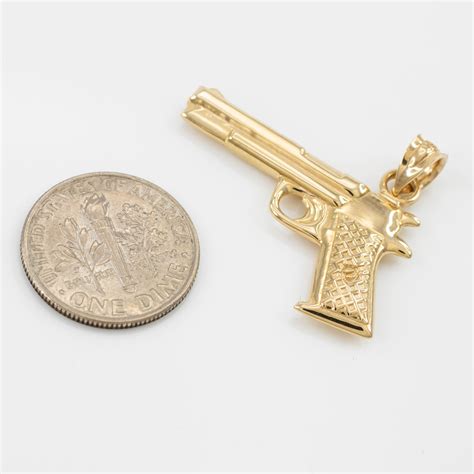 Gold Revolver Gun Pendant Necklace | Revolver | Gun Pendants