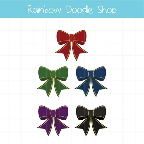 Bow Tie Clipart, Ribbons Clipart, Digital Ribbons, Colorful Ribbons ...