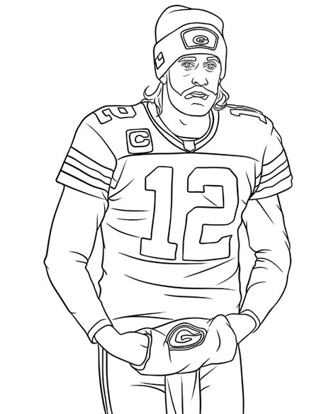 Aaron Rodgers coloring page to print