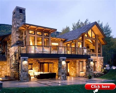 Walkout Basement House Plans for a Rustic Exterior with a Stacked Stone ...